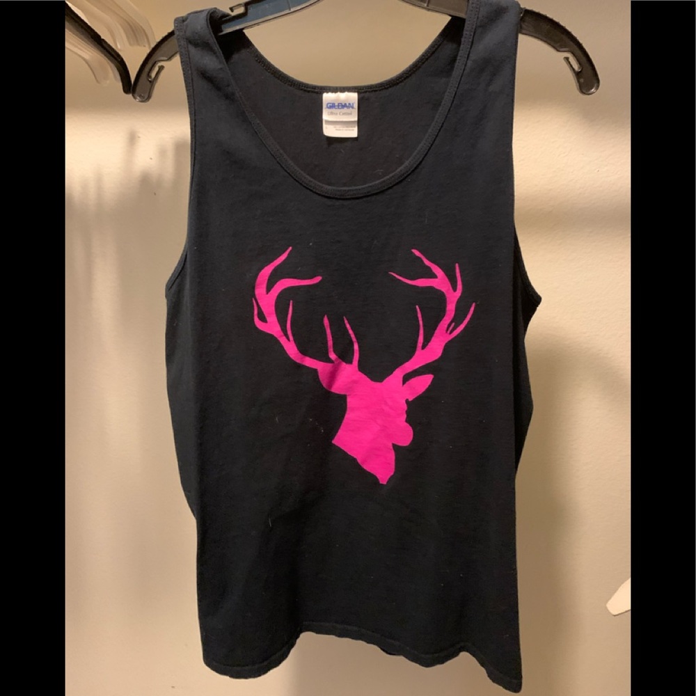 Gildan Novelty “Are you staring at my rack” antler tank top